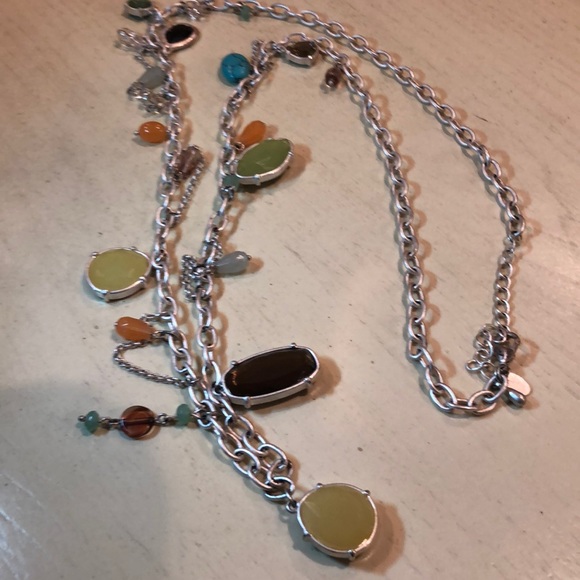 Lia sophia long silver multicolor necklace EUC - Picture 4 of 9